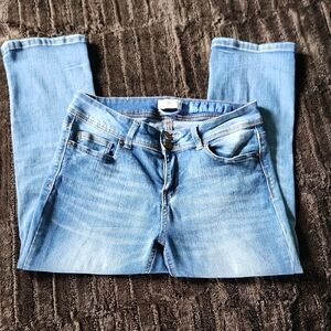 Indigo Rein Light Blue Straight Leg Jeans Cropped Size 9